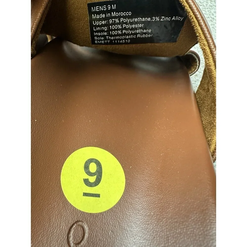 Aldo Mondi Men’s Slide Sandals. PU Leather. Brown. Sz: 9 US. NWOB